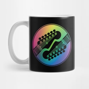 Electric Guitar Headstock Circle Colorful Gradient Theme Mug